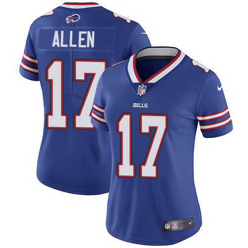 Womens Bills #17 Josh Allen Blue Vapor Untouchable Limited Stitched NFL Jersey->women nfl jersey->Women Jersey